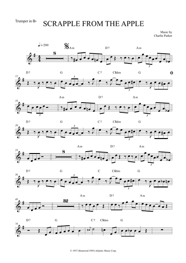 Scrapple From The Apple (arr. The Sheet Music Library)