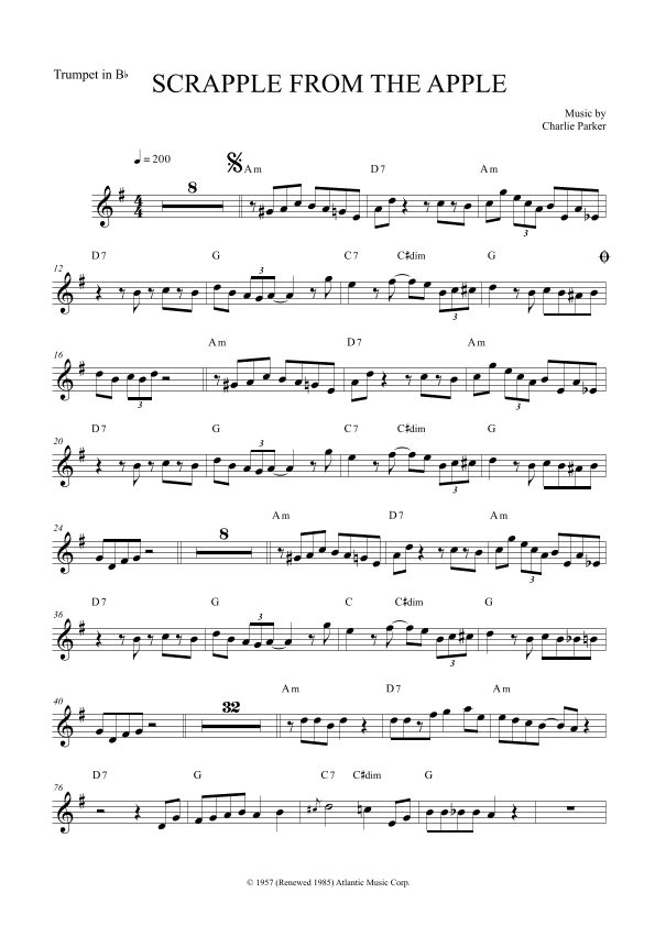 Scrapple From The Apple (arr. The Sheet Music Library)