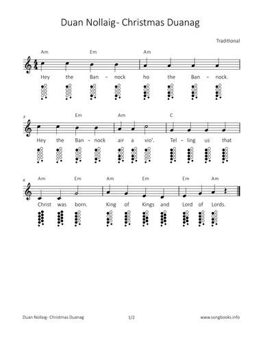 Duan Nollaig - Christmas Duanag (arr. songbooks.info)