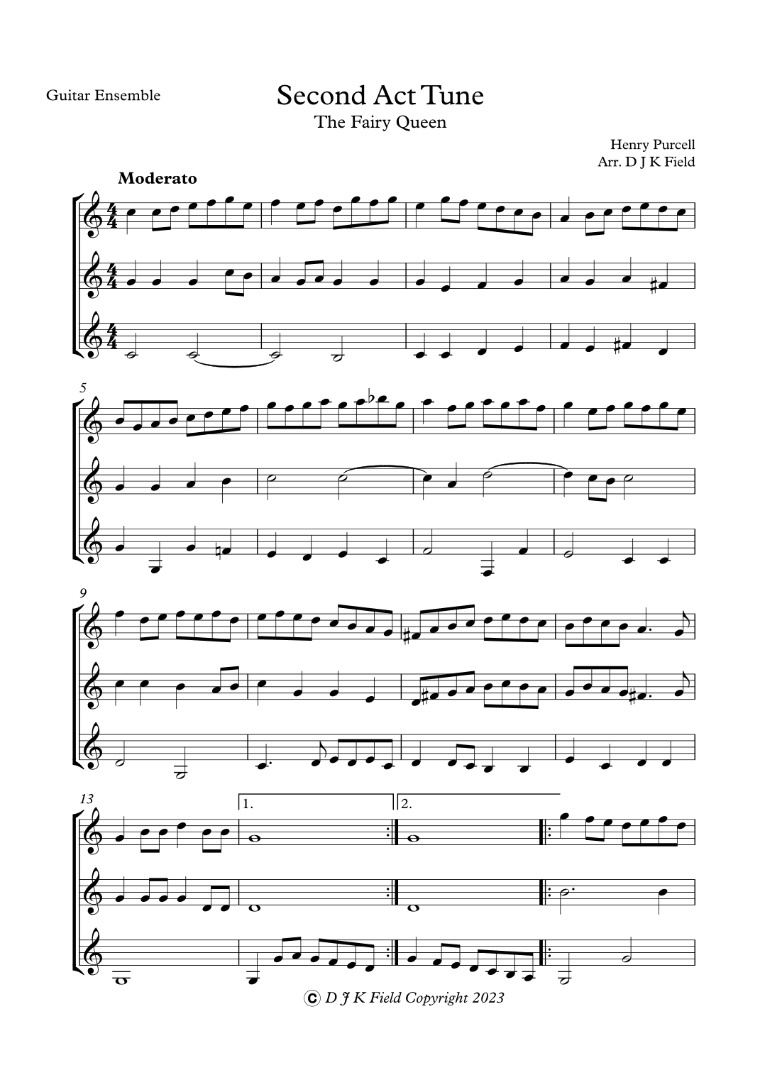 Second Act Tune 'The Fairy Queen' (arr. Daniel Field)