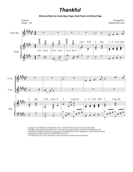 Thankful (arr. Stephen DeCesare)