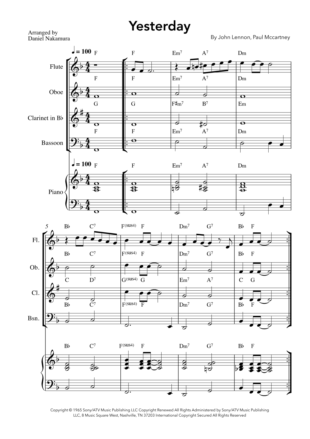 Yesterday (arr. Daniel Nakamura)