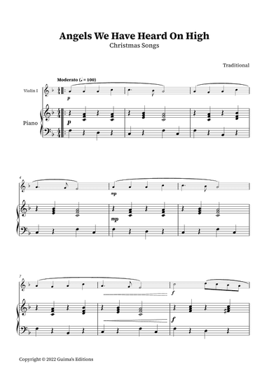 Angels We Have Heard On High (arr. Guima's Editions)