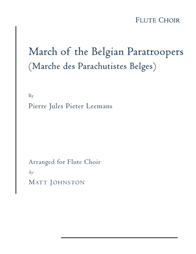 March Of The Belgian Paratroops (marche Des Parachutistes Belges) (arr. Matt Johnston)