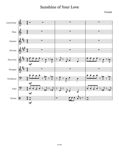 Sunshine Of Your Love (arr. MSJ Bands)