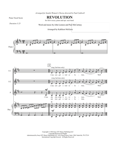 Revolution (arr. Kathleen McGuire)