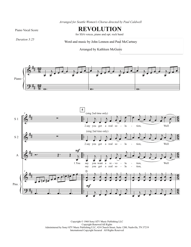 Revolution (arr. Kathleen McGuire)