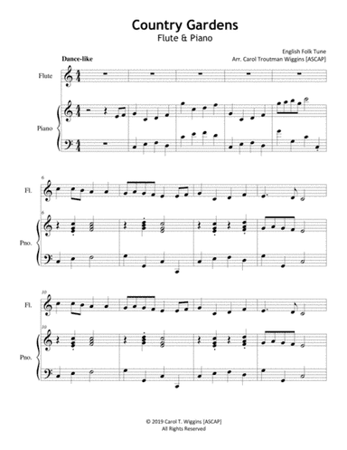 Country Gardens (Flute & Piano) (arr. Carol Troutman Wiggins [ASCAP])