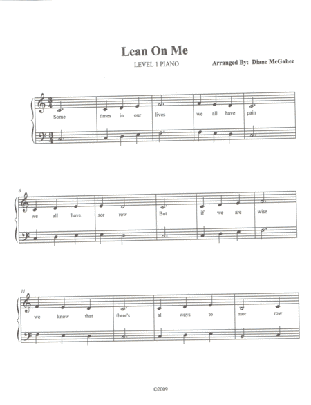 Lean On Me (arr. Diane M. McGahee)