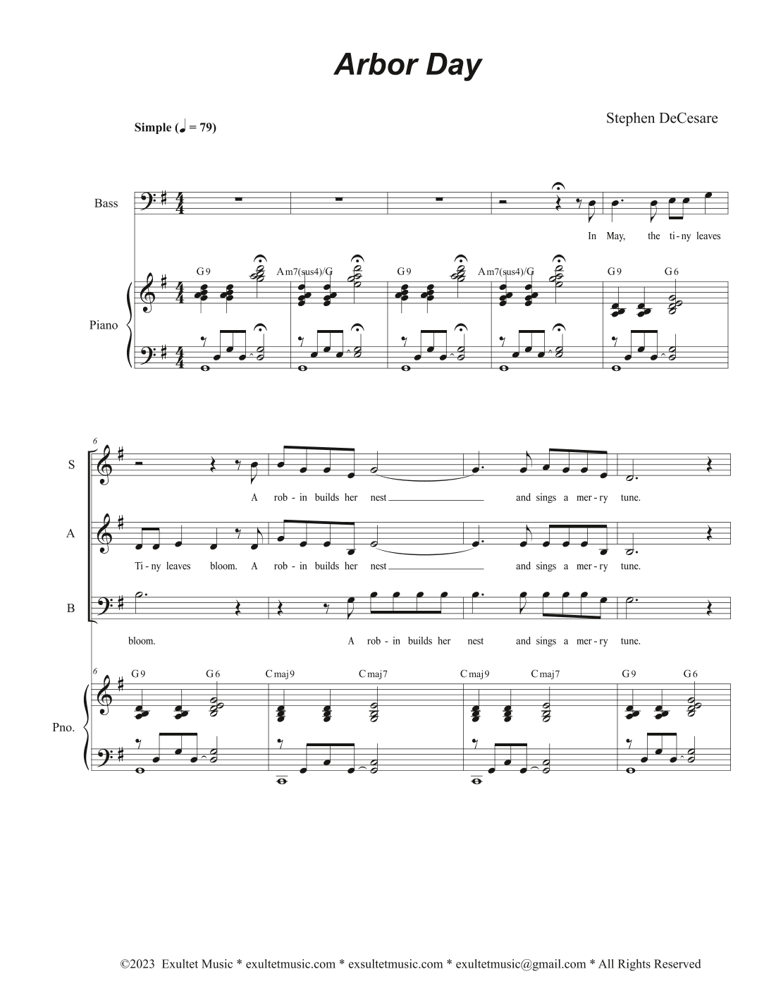 Arbor Day (Vocal Trio - (SAB)