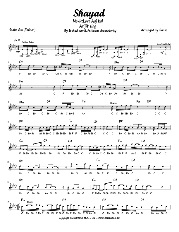 Shayad (arr. Girish Kataria)