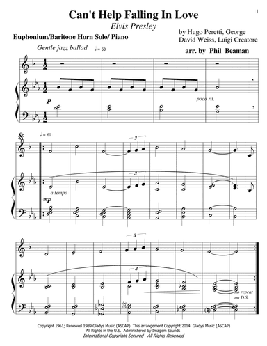 Can't Help Falling In Love (arr. Phil Beaman)