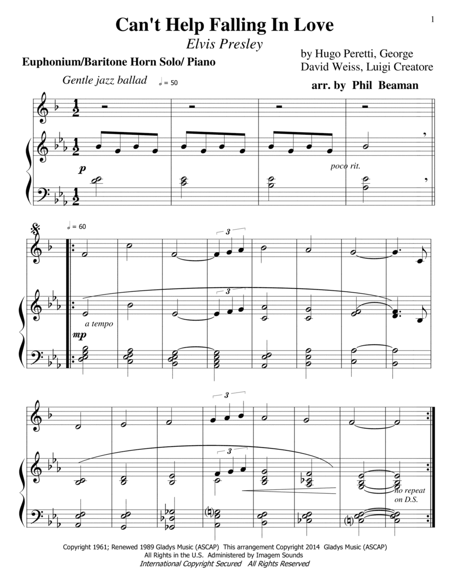 Can't Help Falling In Love (arr. Phil Beaman)