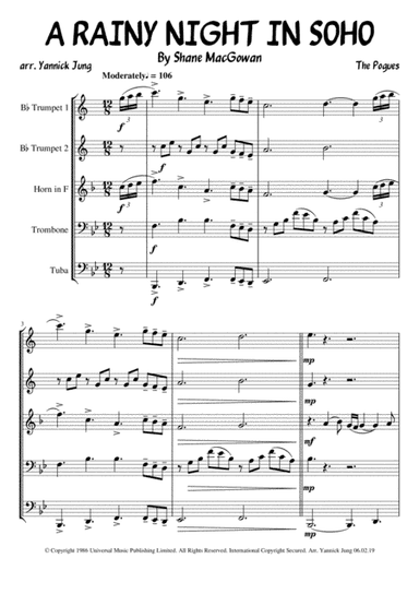 A Rainy Night In Soho (arr. Yannick Jung)