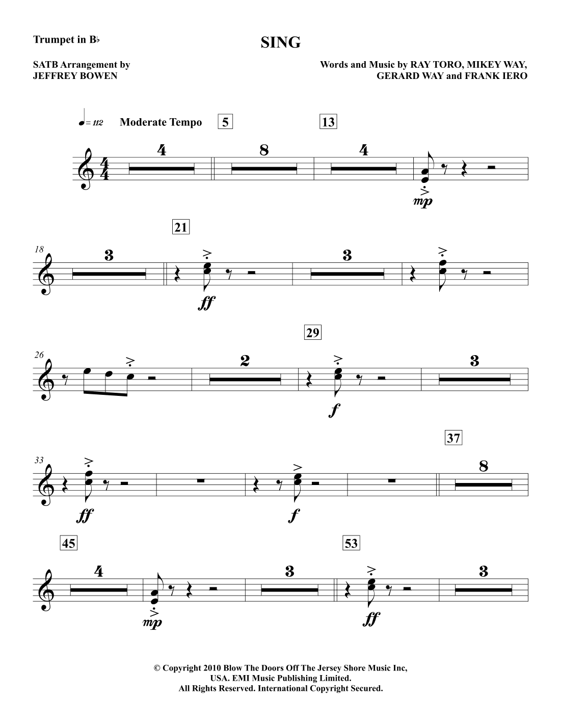 Sing (arr. Jeffrey Bowen)