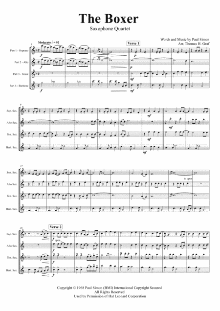 The Boxer (arr. Thomas Graf)