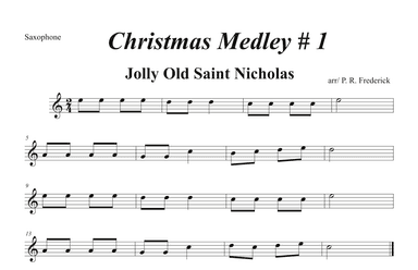 Christmas Medley #1 (Saxophone Solo) (arr. P. R. Frederick)