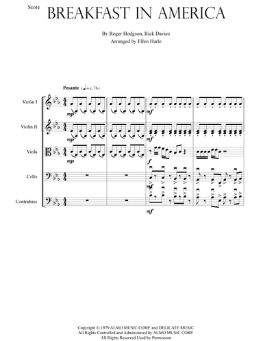 Breakfast In America (arr. Ellen Harle)