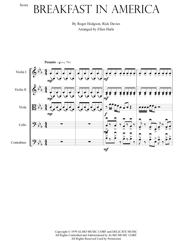 Breakfast In America (arr. Ellen Harle)
