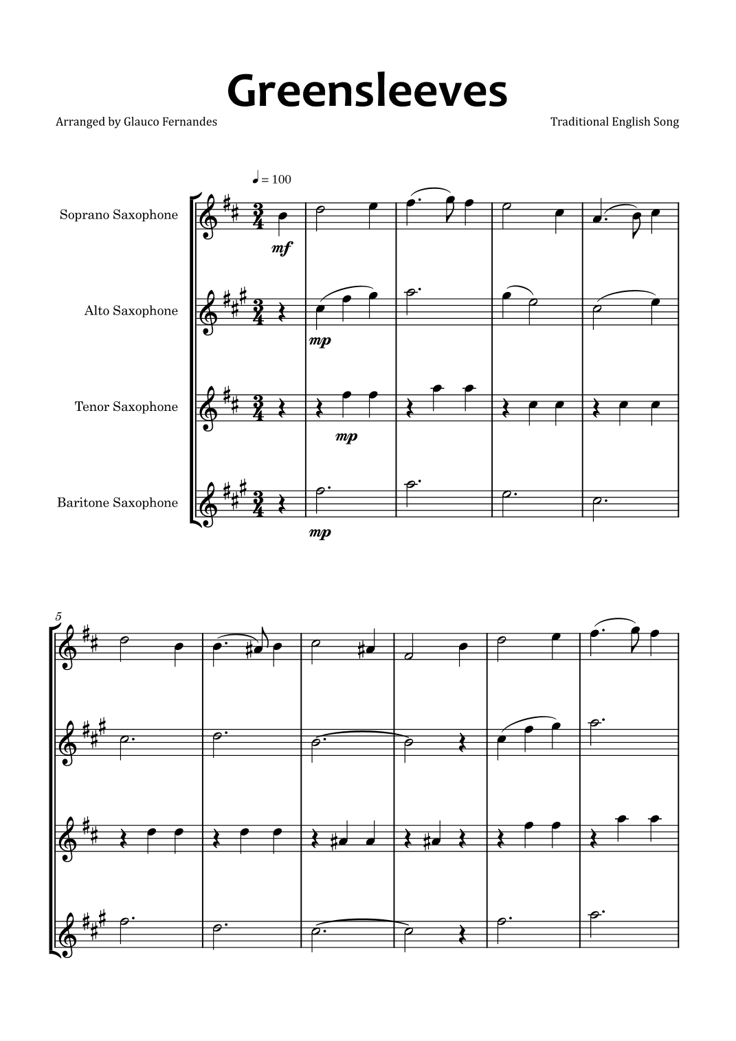 Greensleeves (arr. Glauco Fernandes)