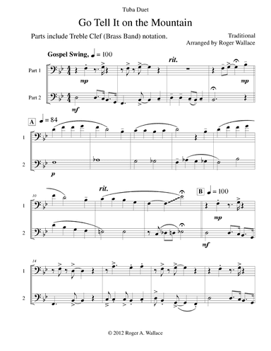 Go Tell It on the Mountain (Tuba Duet) (arr. Roger Wallace)