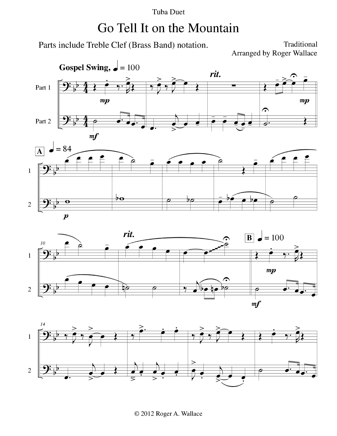 Go Tell It on the Mountain (Tuba Duet) (arr. Roger Wallace)