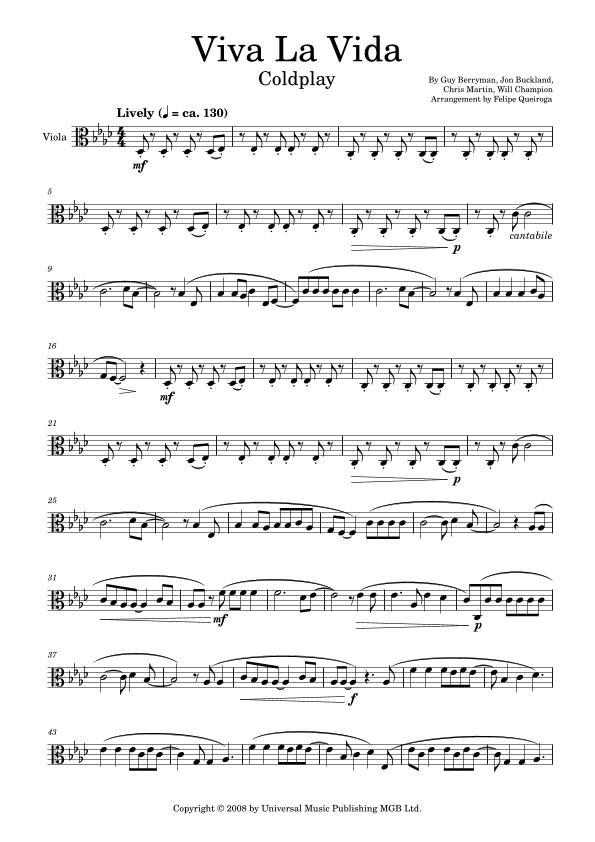 Viva La Vida (arr. Felipe Queiroga)