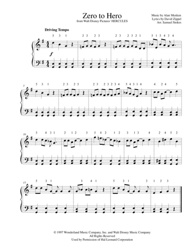 Zero To Hero  from Walt Disney Pictures' HERCULES (arr. Samuel Stokes)