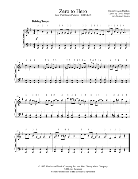 Zero To Hero  from Walt Disney Pictures' HERCULES (arr. Samuel Stokes)