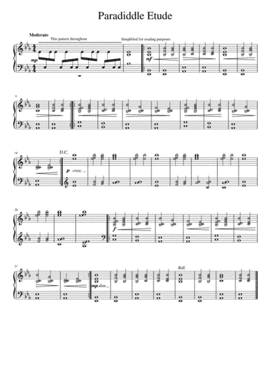 Paradiddle Etude for Solo Piano
