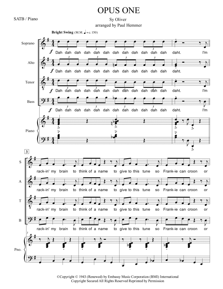 Opus One (arr. Paul Hemmer)