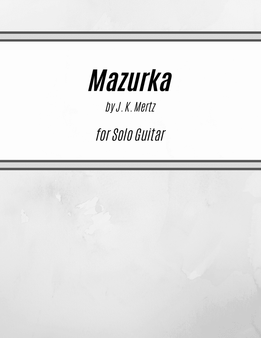 Mazurka (for Solo Guitar) (arr. Kenneth Pasciak)