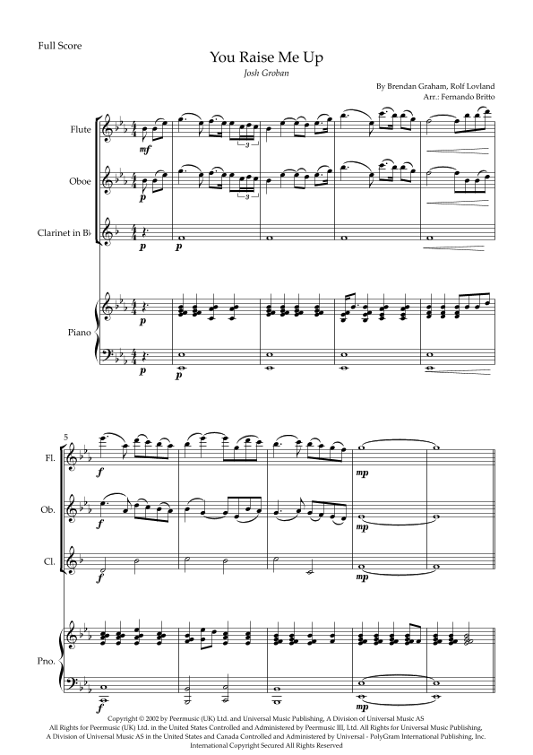 You Raise Me Up (arr. Fernando Britto)