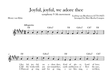 Joyful, joyful, we adore thee (symphony 9 5th movement) Beethoven (arr. Davi Rocha Campos)