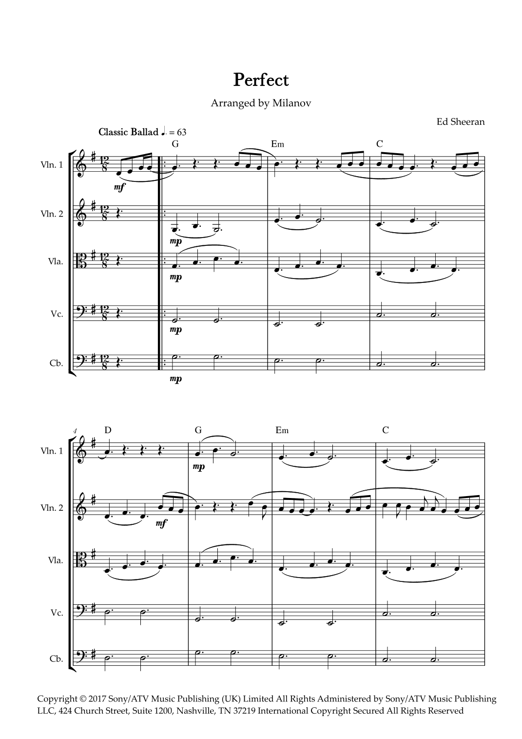Perfect (arr. Milanov)