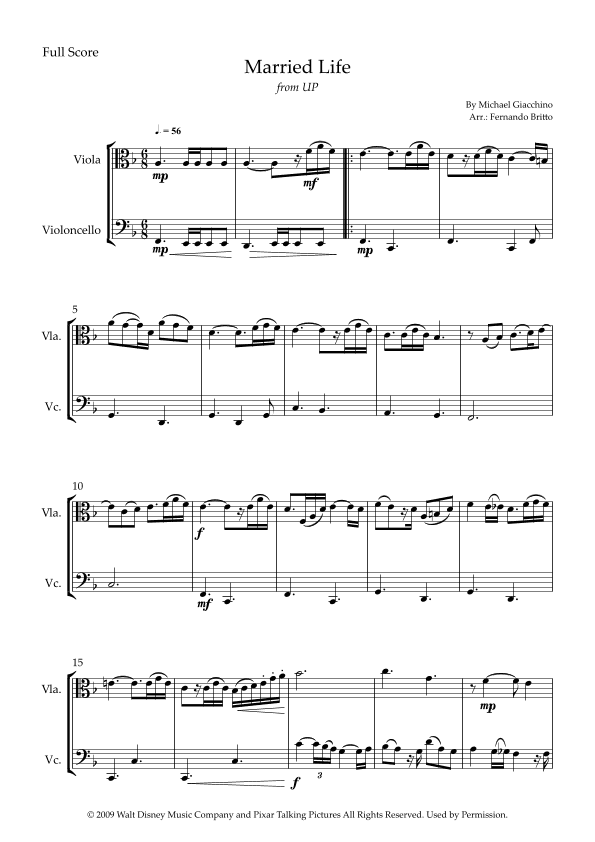 Married Life (arr. Fernando Britto)