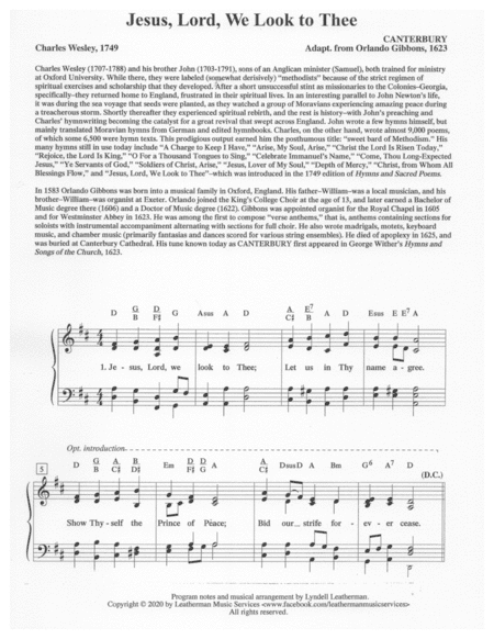 Jesus, Lord, We Look to Thee (arr. Lyndell Leatherman)