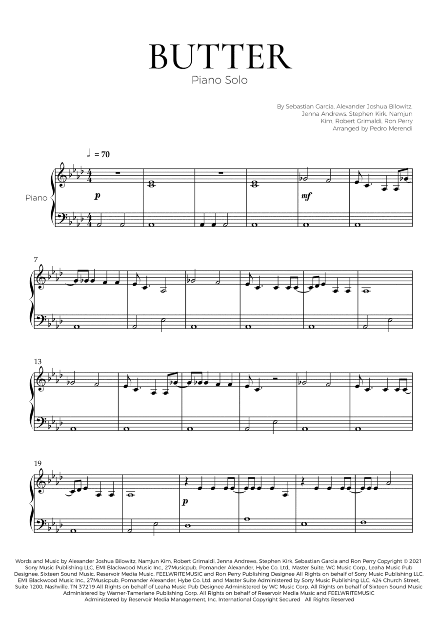 Butter (arr. Pedro Merendi)