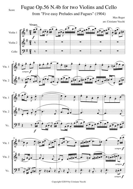 Fugue Op.56 N.4b for two Violins and Cello (arr. Cristiano Vecchi)