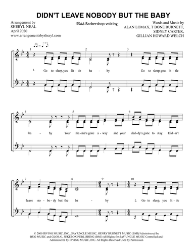 Didn't Leave Nobody But The Baby (arr. Sheryl Neal)