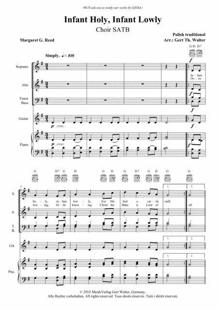 Infant Holy, Infant Lowly (arr. Gert Th. Walter)