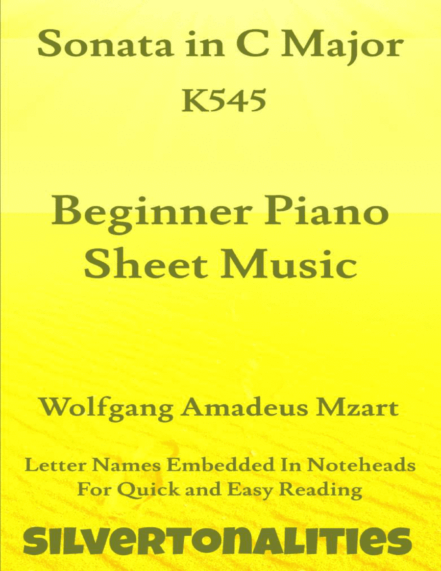 Sonata in C Major K545 First Movement Beginner Piano Sheet Music (arr. SilverTonalities)