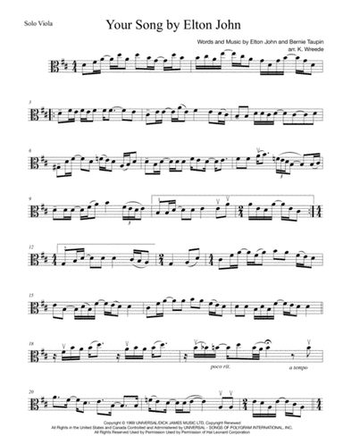 Your Song (arr. K. Wreede)