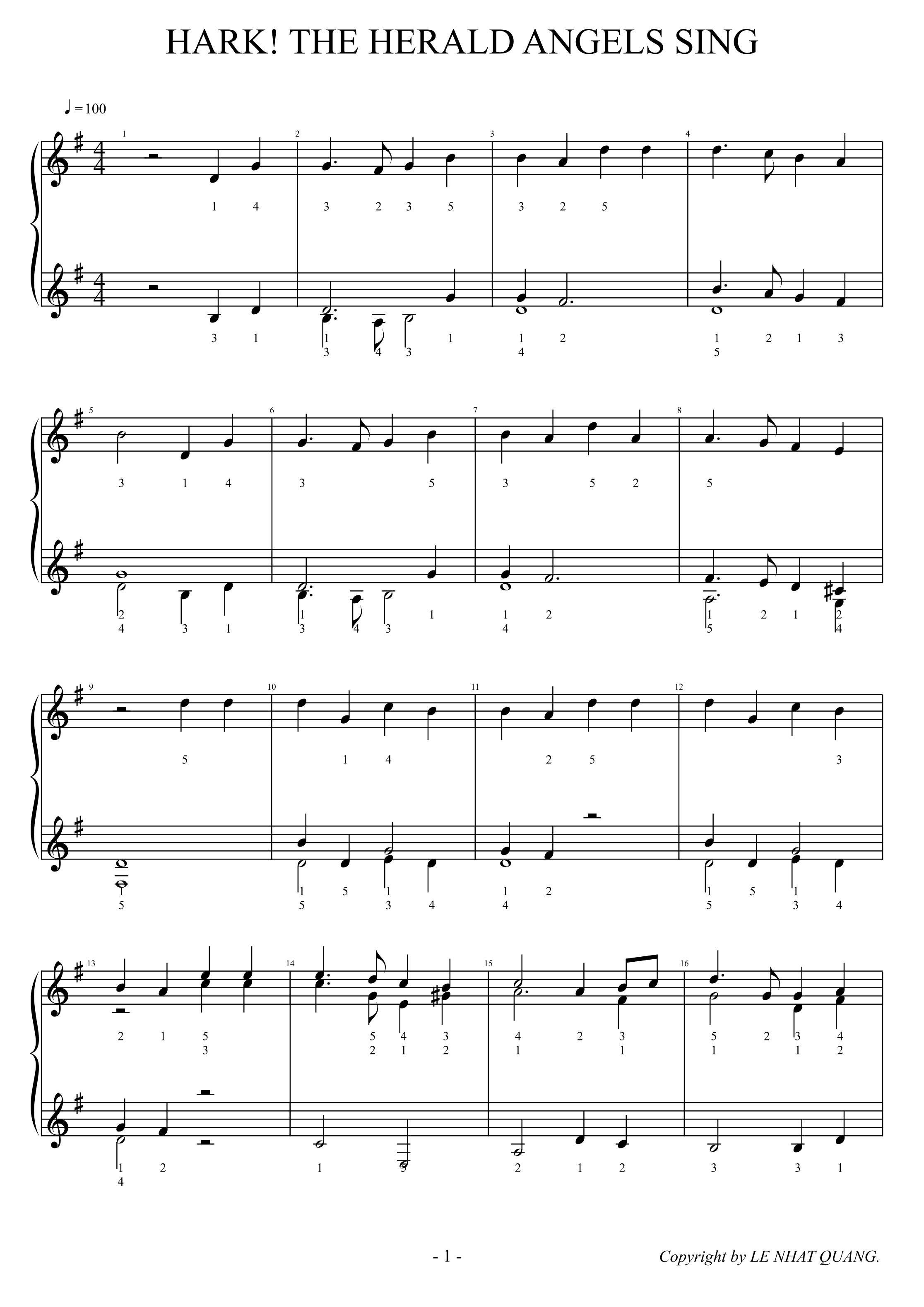 HARK! THE HEARALD ANGELS SING (arr. Le Nhat Quang)