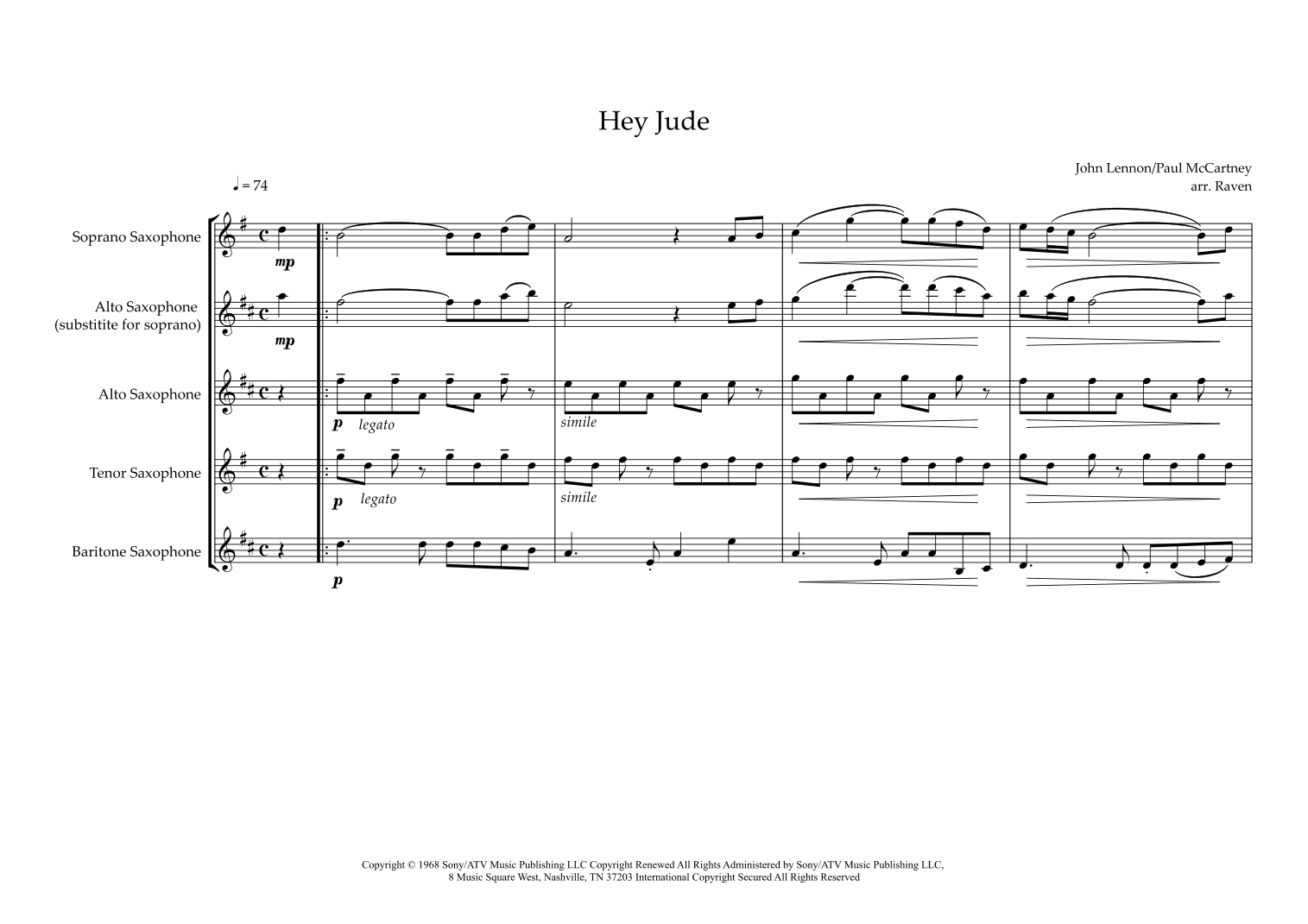 Hey Jude (arr. Carl Raven)