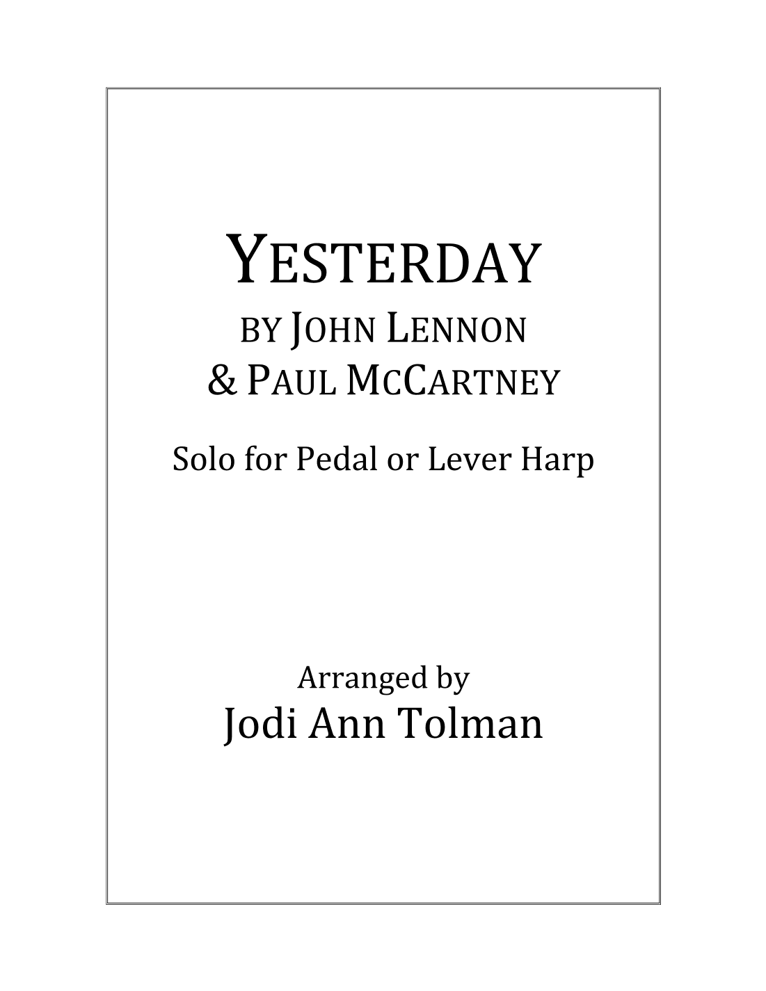 Yesterday (arr. Jodi Ann Tolman)