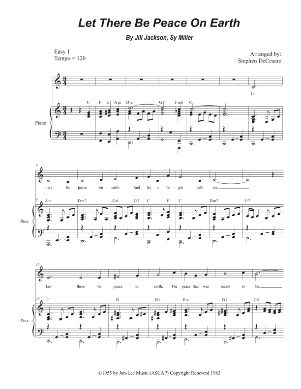 Let There Be Peace On Earth (arr. Stephen DeCesare)