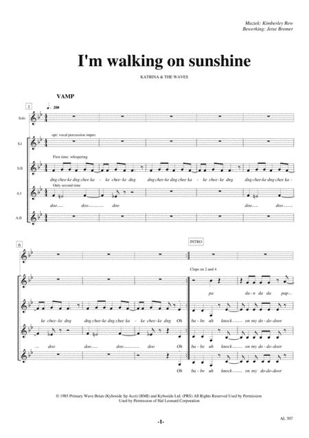 Walking On Sunshine (arr. Jetse Bremer)