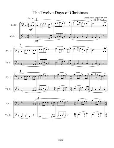 The Twelve Days of Christmas (Cello Duet) (arr. B. C. Dockery)