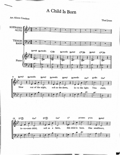 A Child Is Born (arr. Alison Crockett)